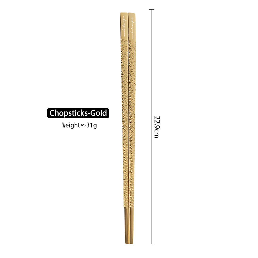 Solid hammered pattern custom chopsticks