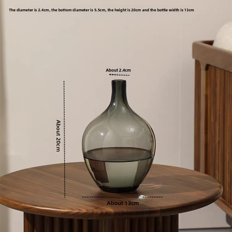 Large-bellied transparent glass vase