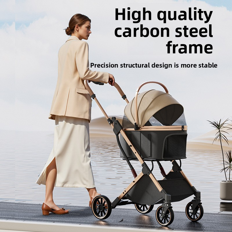 Ultra-light foldable and portable pet stroller