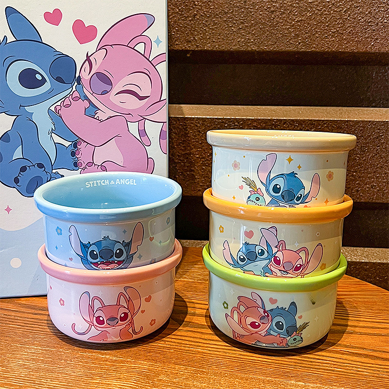 Stitch ceramic bowl, household rice bowl, underglaze color tableware