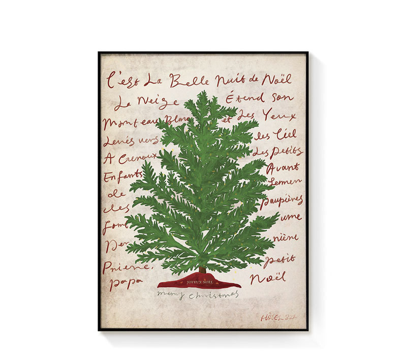 Mid-century style romantic floor painting