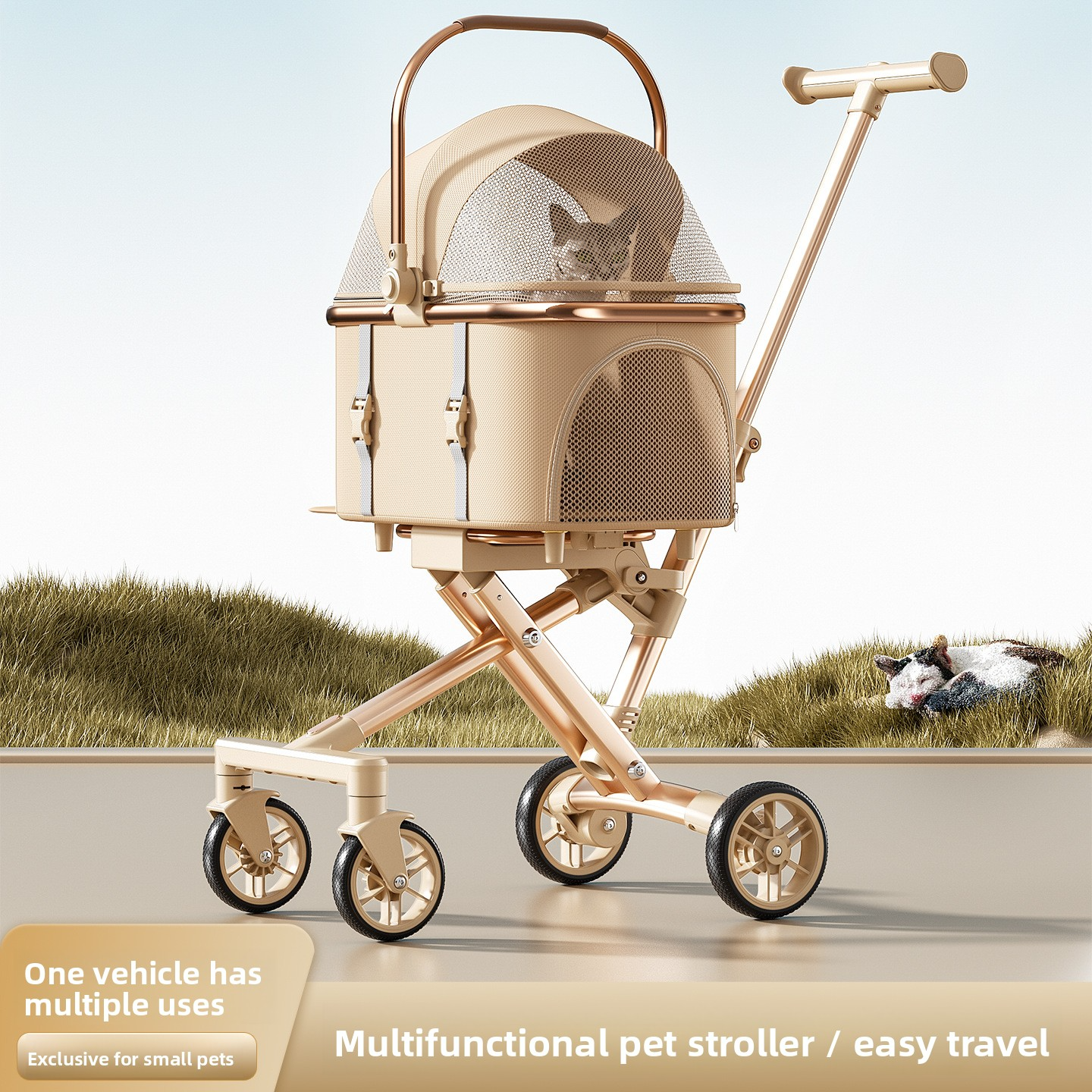 Scalable luxury foldable pet stroller