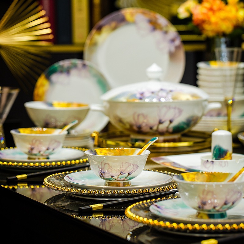 Jingdezhen Ceramic Tableware Bowl and Plate Set