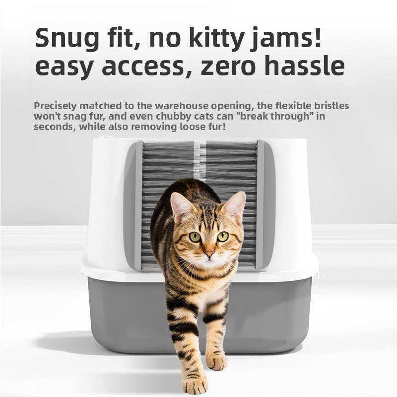 Deodorant large-sized cat litter box for removing floating hair