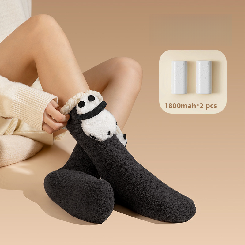Smart electric heating socks, cute and adorable pet-patterned heating socks