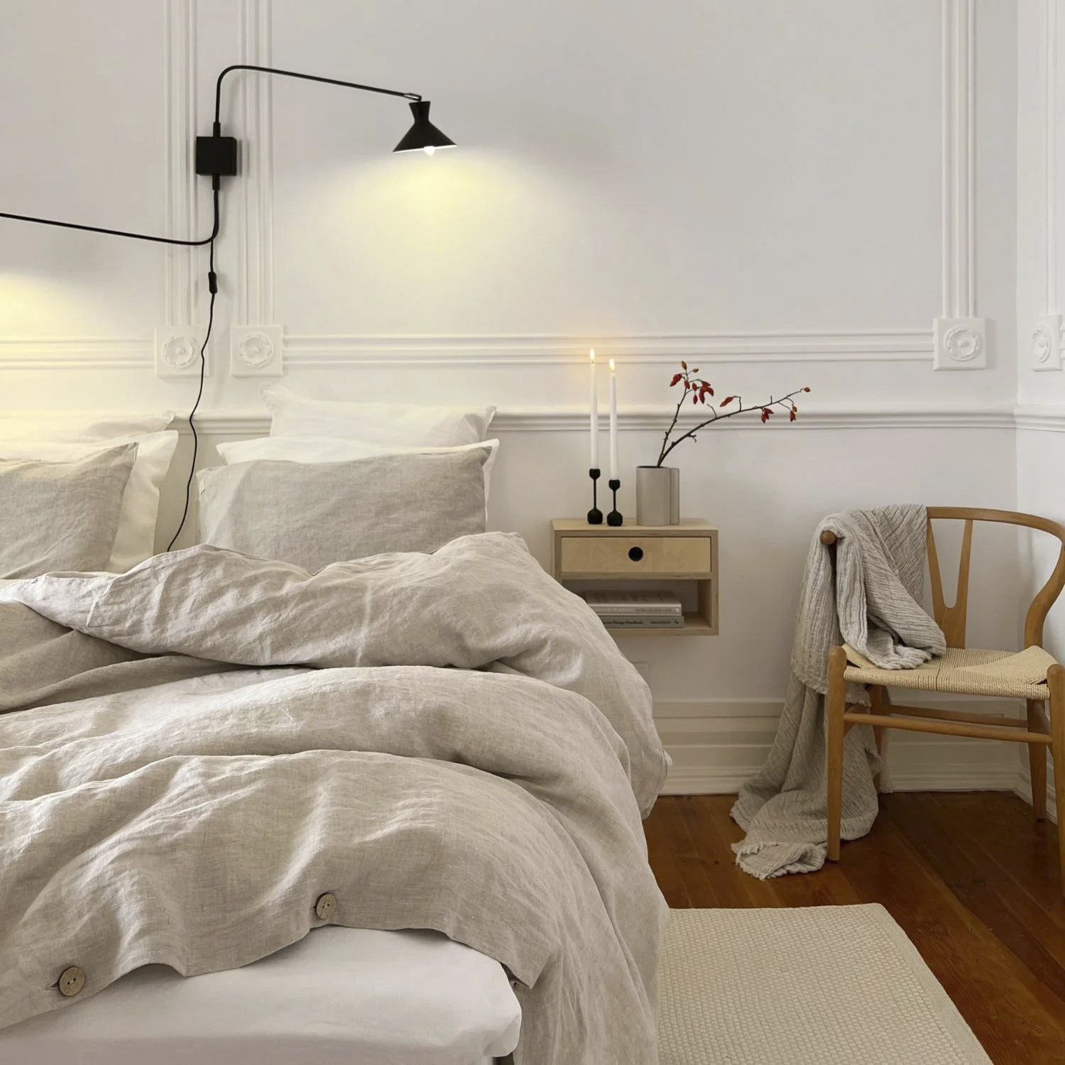 100% linen bed sheet and quilt cover set