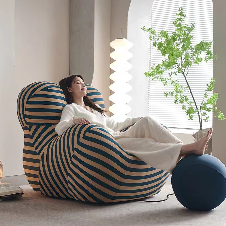 Lazy One-piece Shaped Cotton Armchair for Single Person, Can Be Used Sitting or Reclining