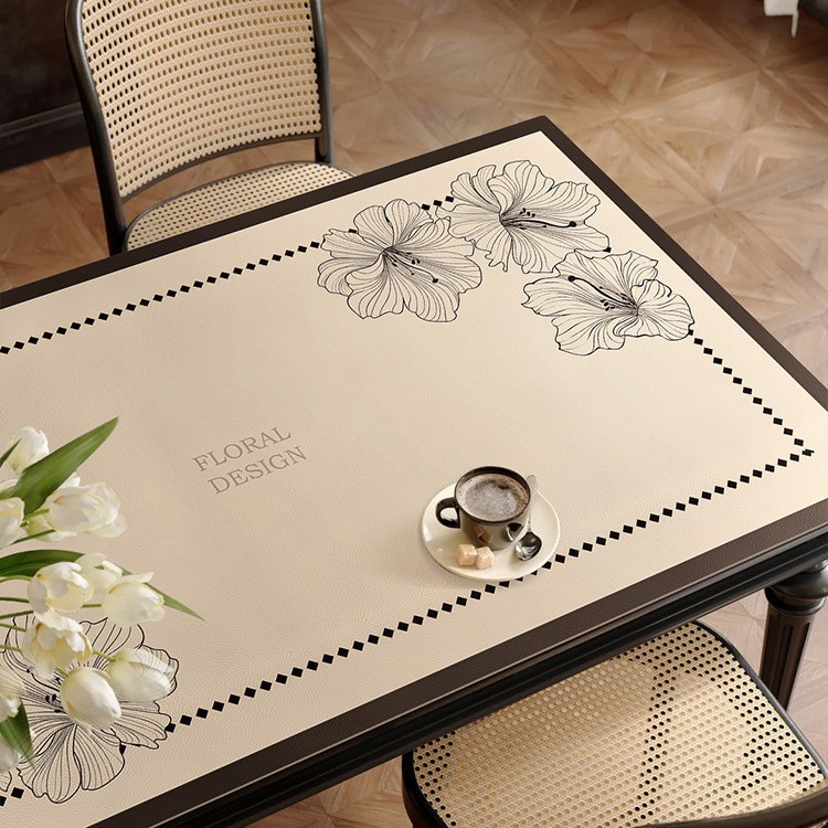Dining table mat and tablecloth: waterproof, oil-proof, heat-resistant, wash-free, coffee table surface protector