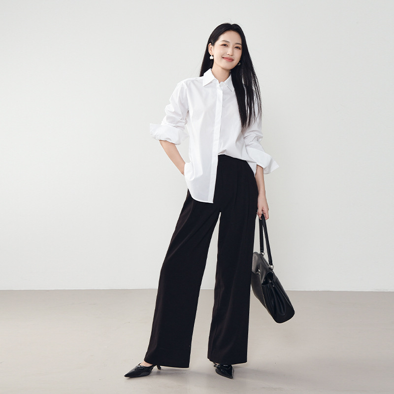 New autumn solid-color long-sleeved shirts