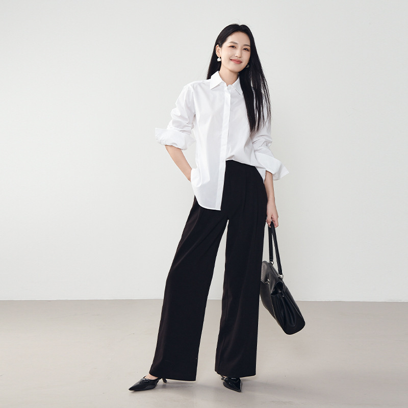 New autumn solid-color long-sleeved shirts