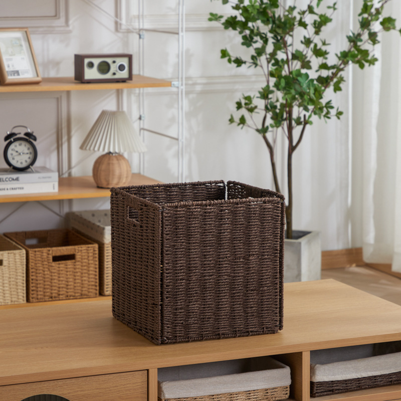 Collapsible clothing and toy rattan-like storage boxes