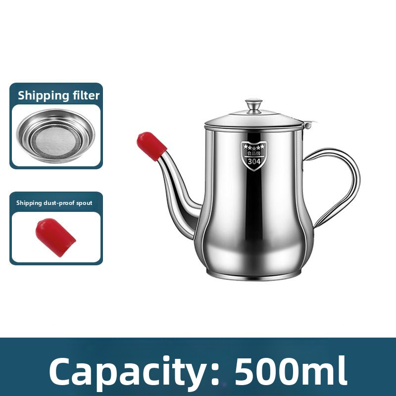 304 stainless steel household oil storage pot/bottle with filter screen and large capacity