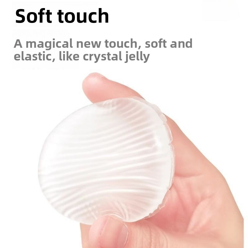 Transparent silicone powder puff cushion for both dry and wet use