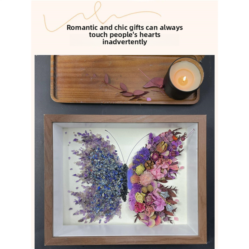 Creative Rose Plant Material Kit, Crystal Preserved Flower Butterfly Set DIY Materials