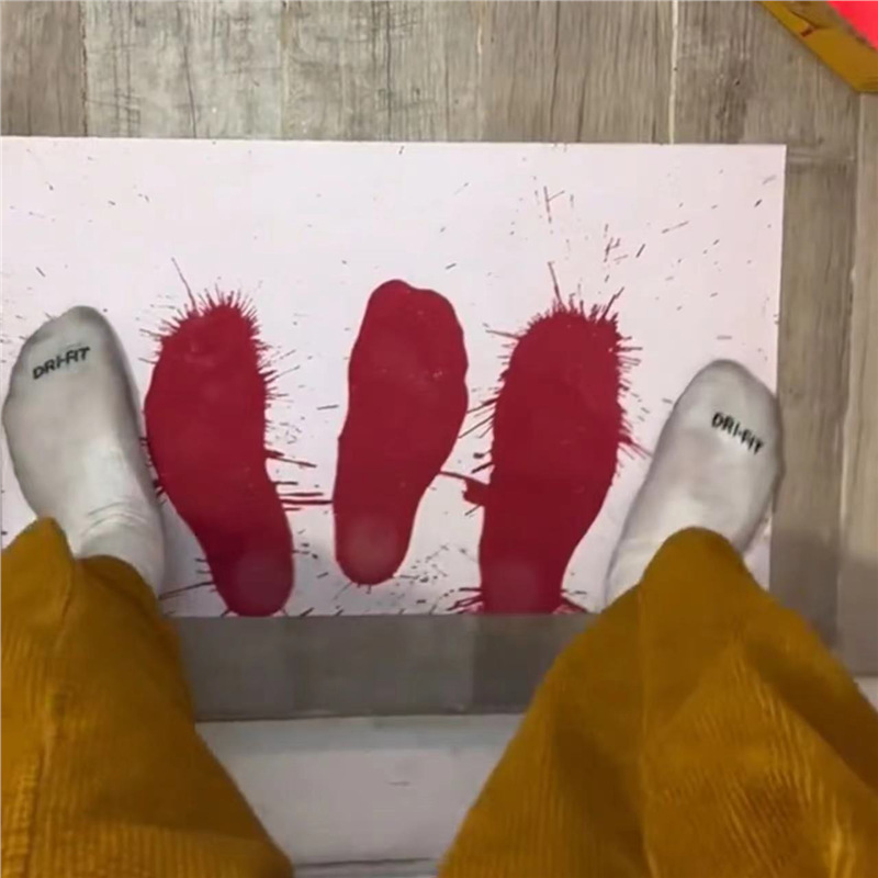 Halloween prank water-activated color-changing carpet