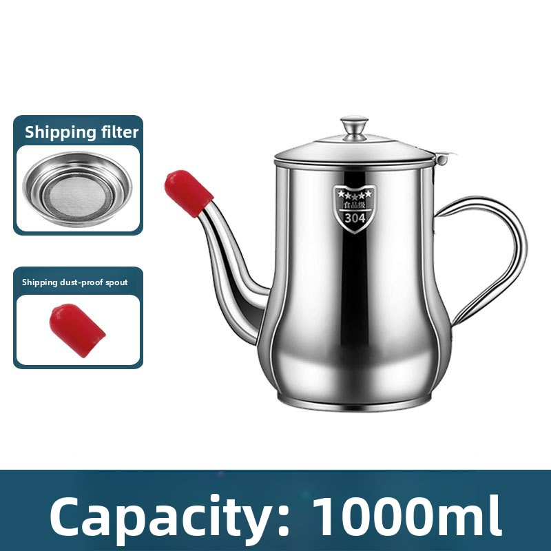 304 stainless steel household oil storage pot/bottle with filter screen and large capacity