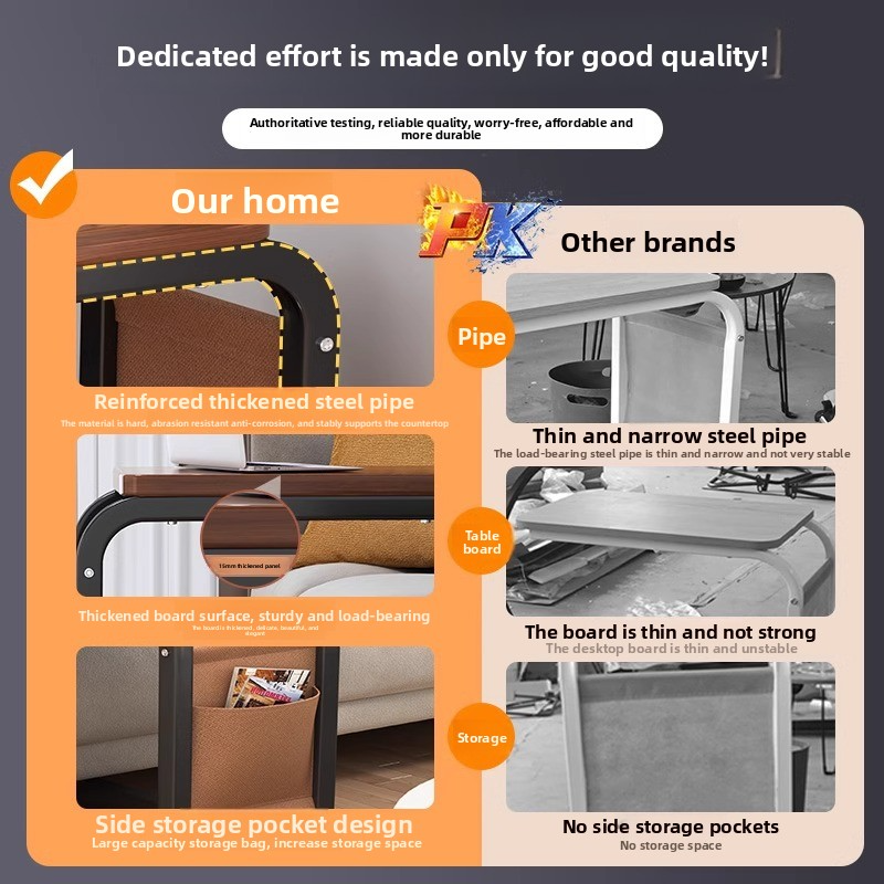 Light luxury movable coffee table