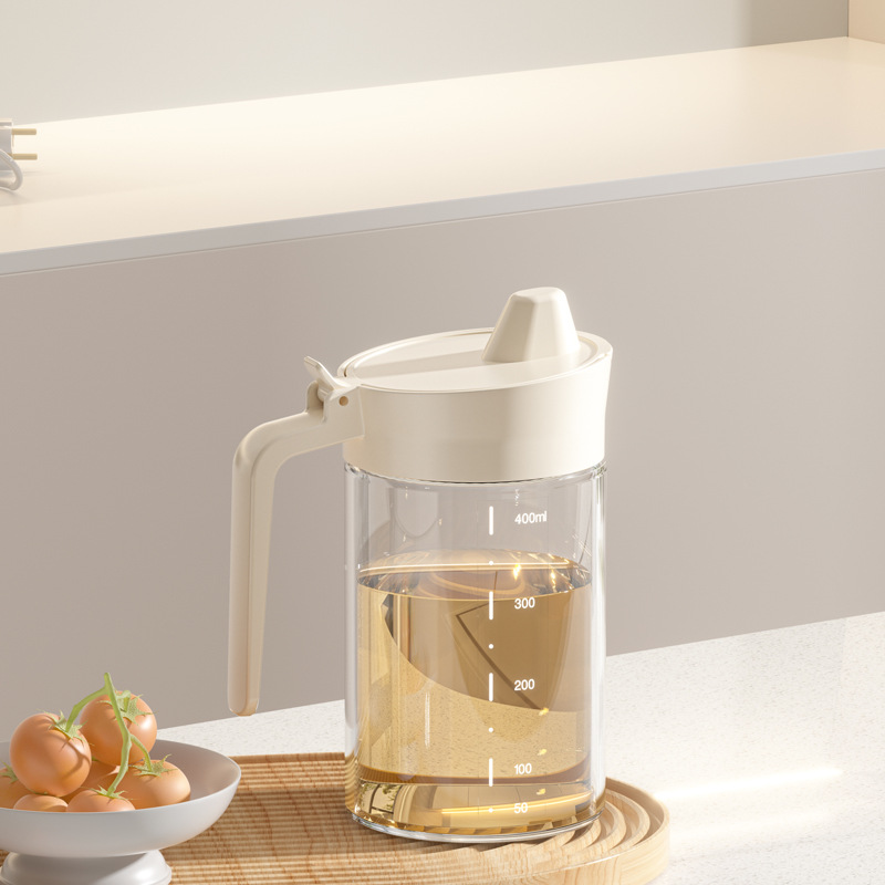 Household large-capacity leak-proof glass oil bottle