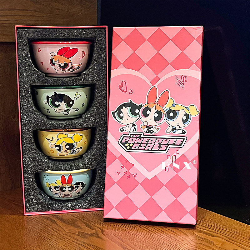 Powerpuff Girls Ceramic Four-Bowl Gift Set