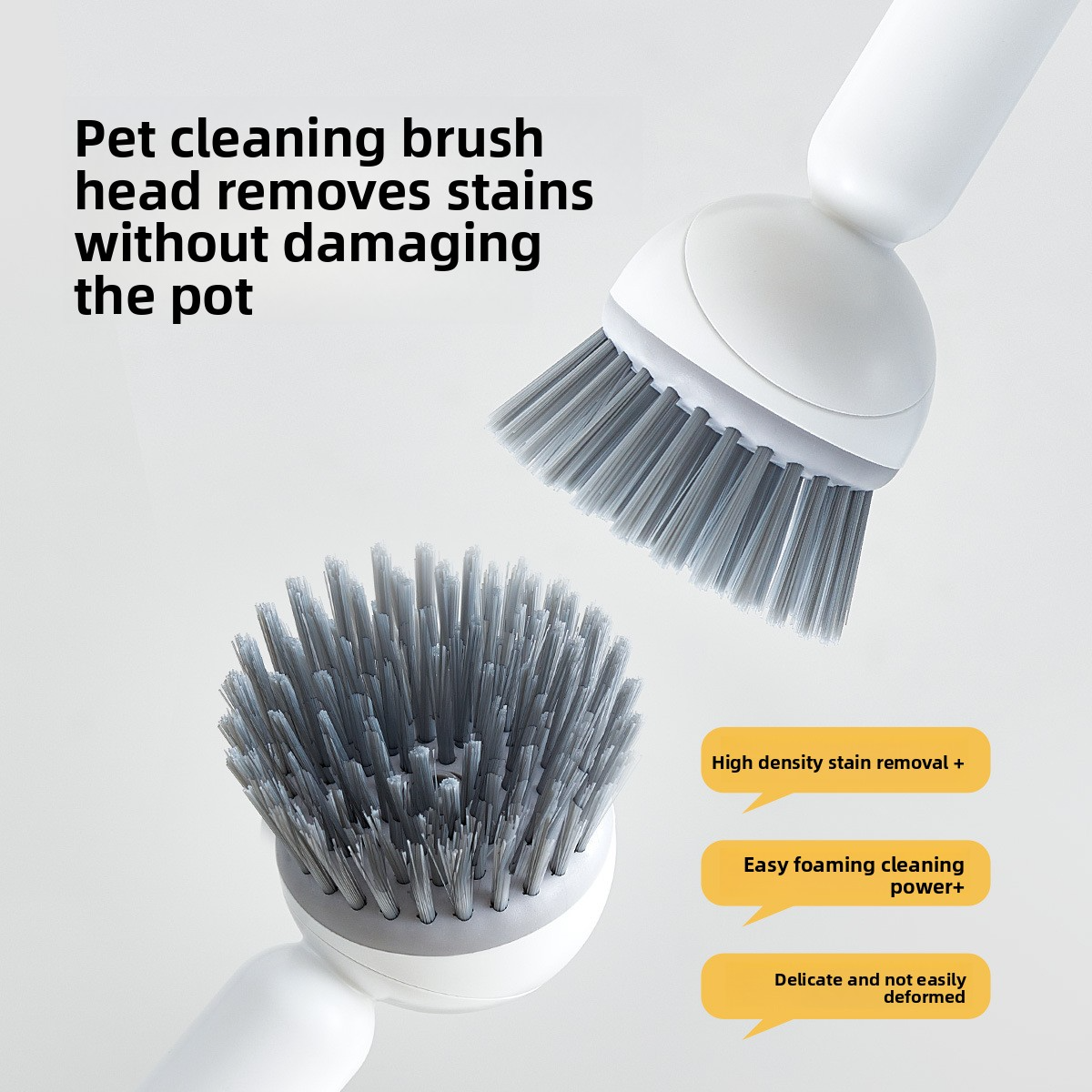 Long-handled brush specially for kitchen, oil-resistant, pot-friendly, multi-functional cleaning brush