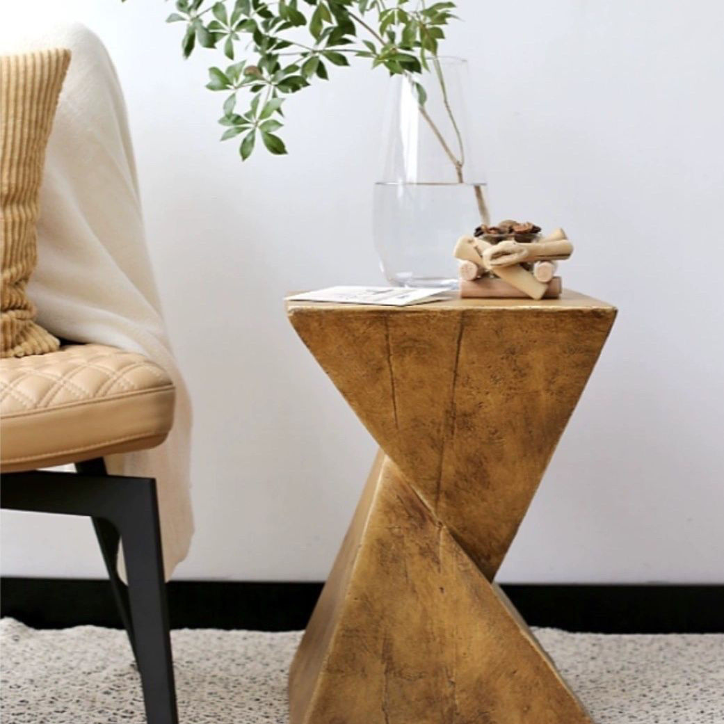 Wabi-sabi style creative simple wood-grain imitation side table