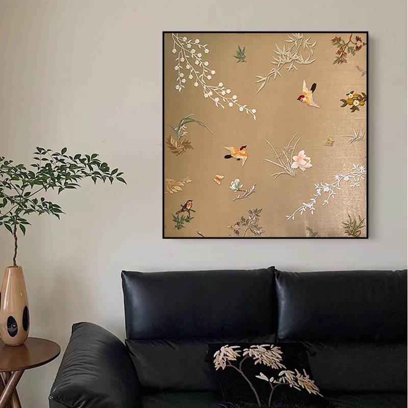 Chinese-style art square decorative retro high-end wall painting
