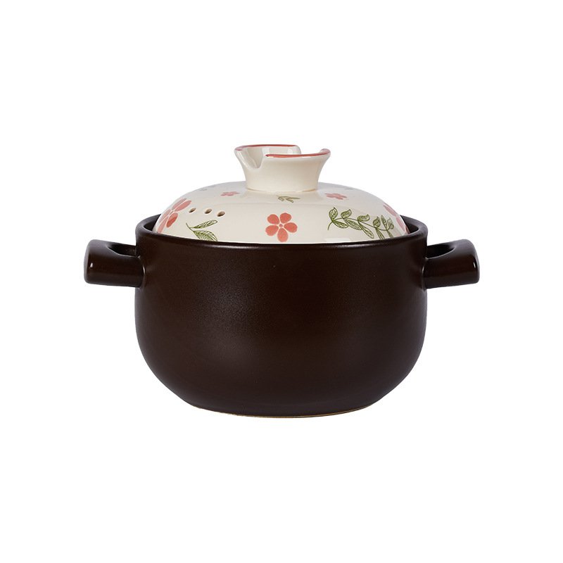 Clay pot stew pot for home use, gas stove compatible, high-temperature resistant ceramic soup pot, specially designed for gas stove open flame use