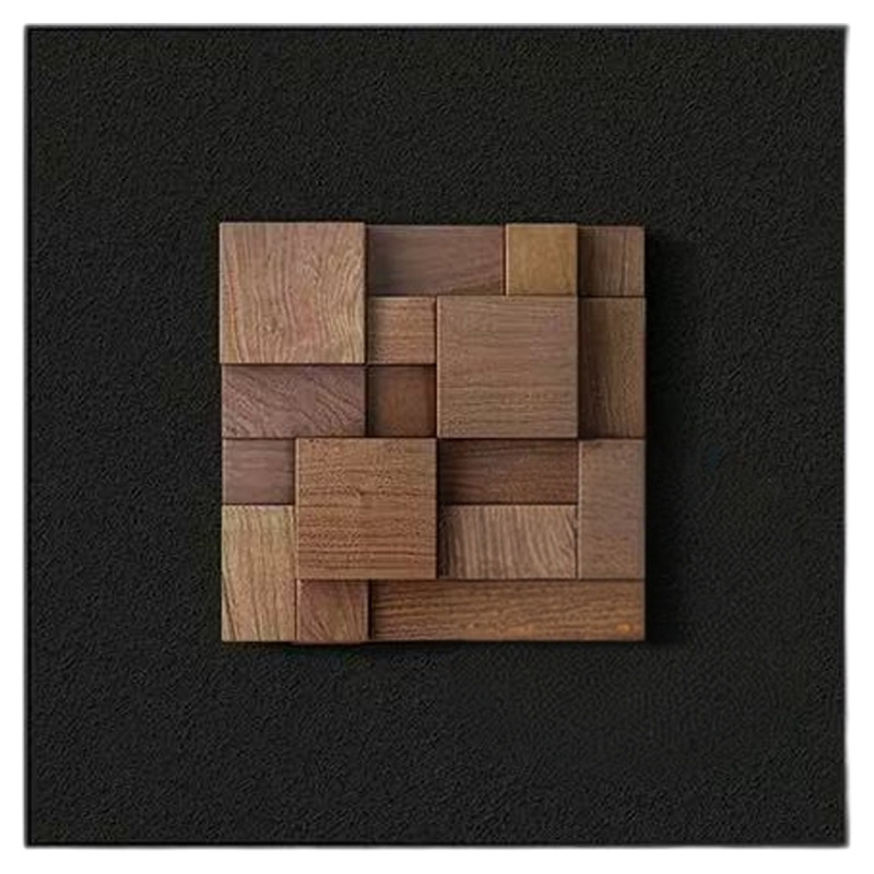 Three-dimensional walnut retro style living room decorative painting