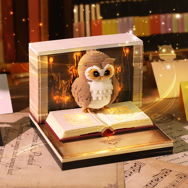 Harry Potter Magic Eagle Paper Carving 3D Stereo Sticky Notes