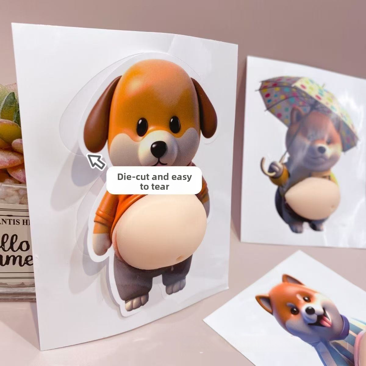 [Buy one, get three]Chubby Shiba Inu Squeeze Toy Stress Relief Car Sticker