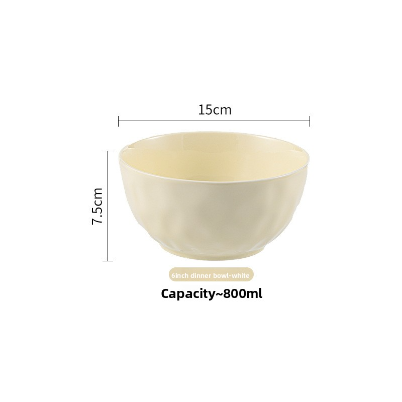 8-inch large household soup bowl, large ceramic instant noodle bowl