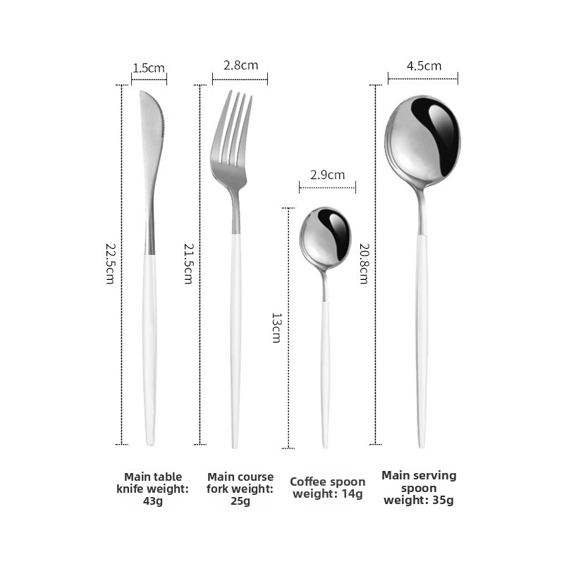 Stainless steel tableware knife, fork and spoon Portuguese set tableware