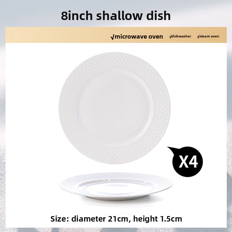 Minimalist threaded high-end western dinner plate