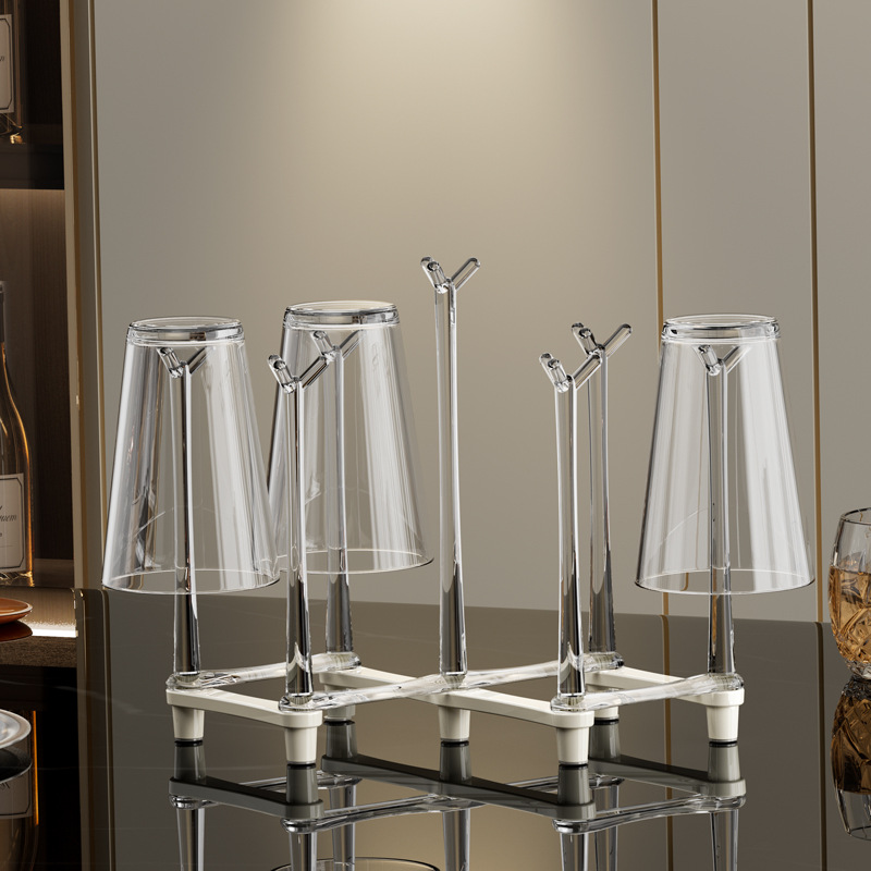 Household draining cup holder for placing water cups, coffee cups, glass cups, and teacups