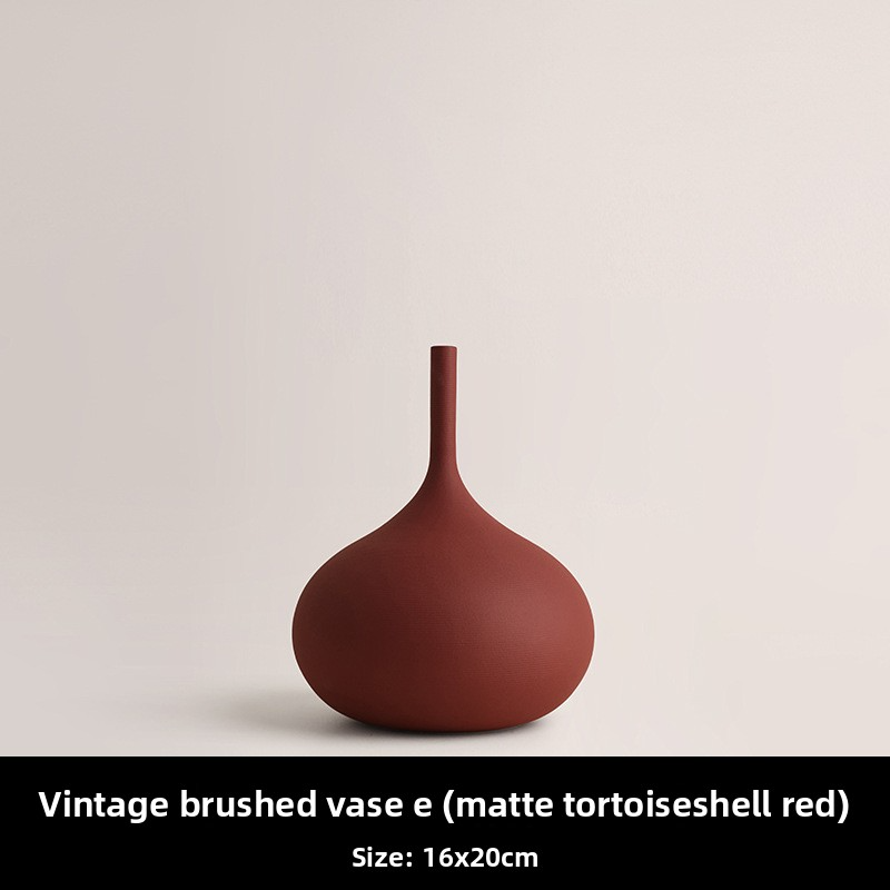 Handmade brushed retro wabi-sabi ceramic vase