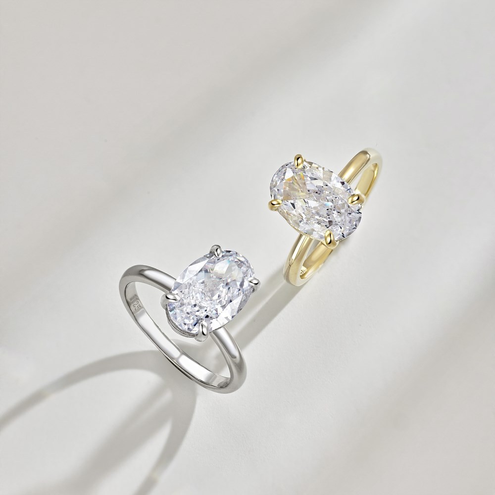 Oval Ice Flower Zircon Ring