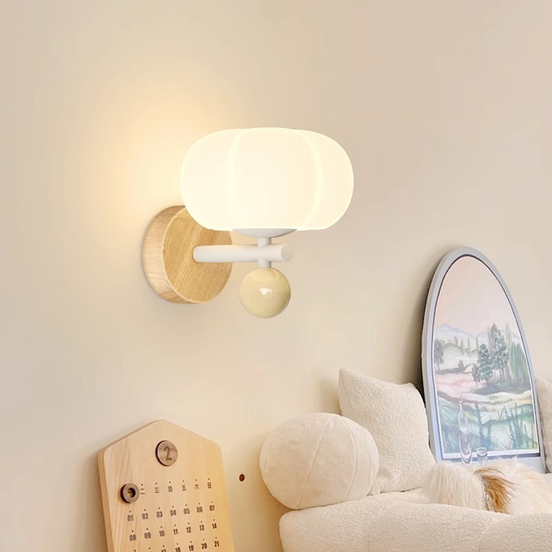 Wood grain cream style decorative lamp