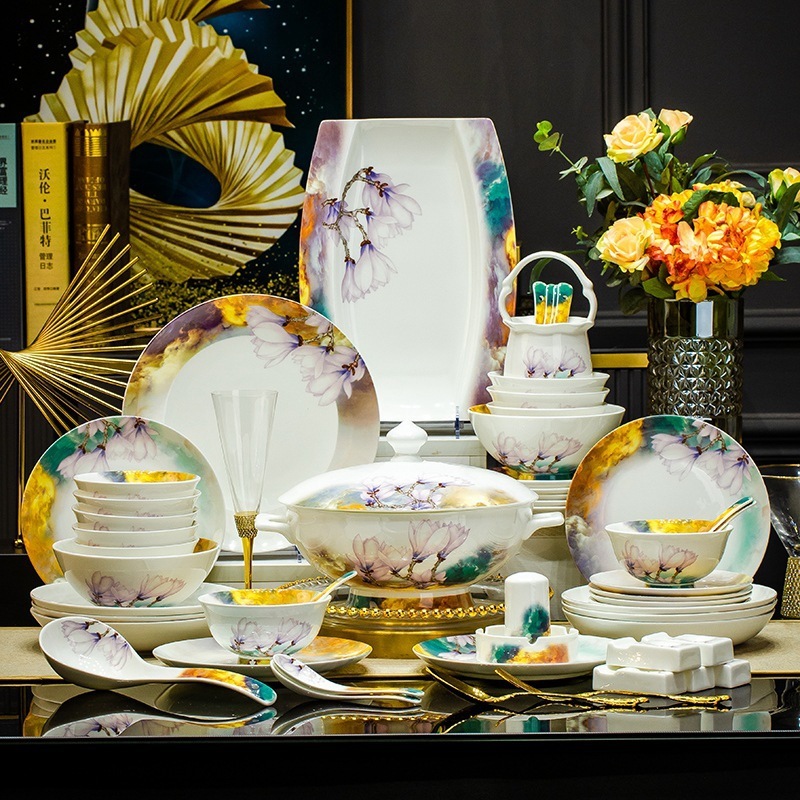 Jingdezhen Ceramic Tableware Bowl and Plate Set