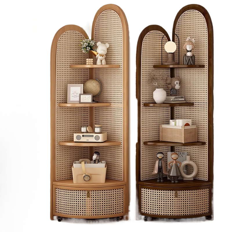 Vintage solid wood triangular corner cabinet shelf