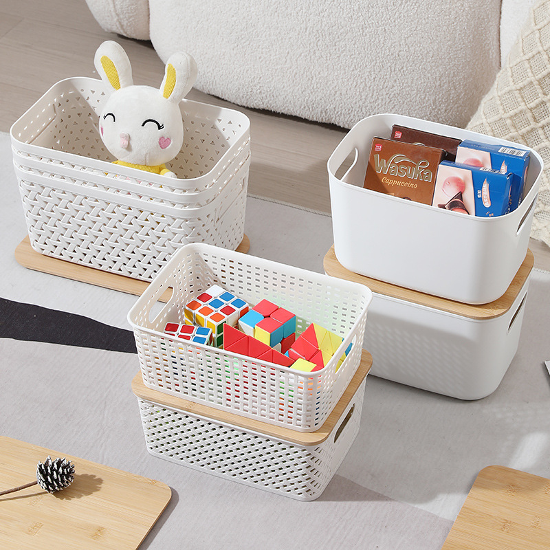 Hollowed-out woven storage basket