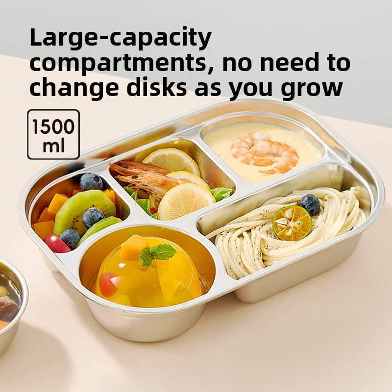 316 stainless steel fast food plate, children's baby divided plate