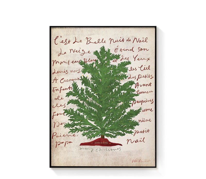 Mid-century style romantic floor painting