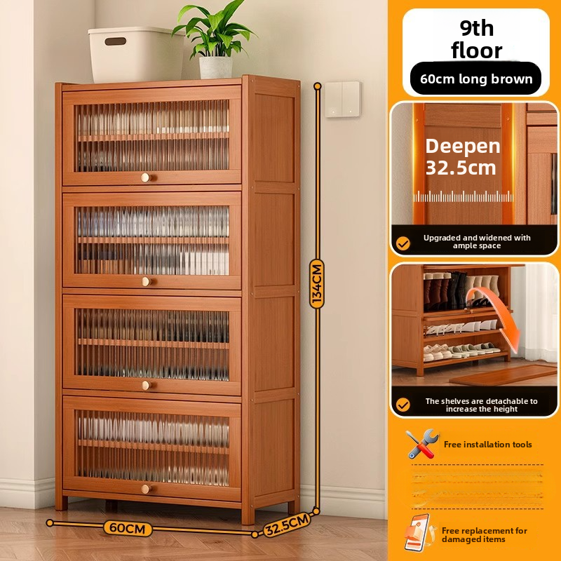 Household wooden shoe rack storage cabinet