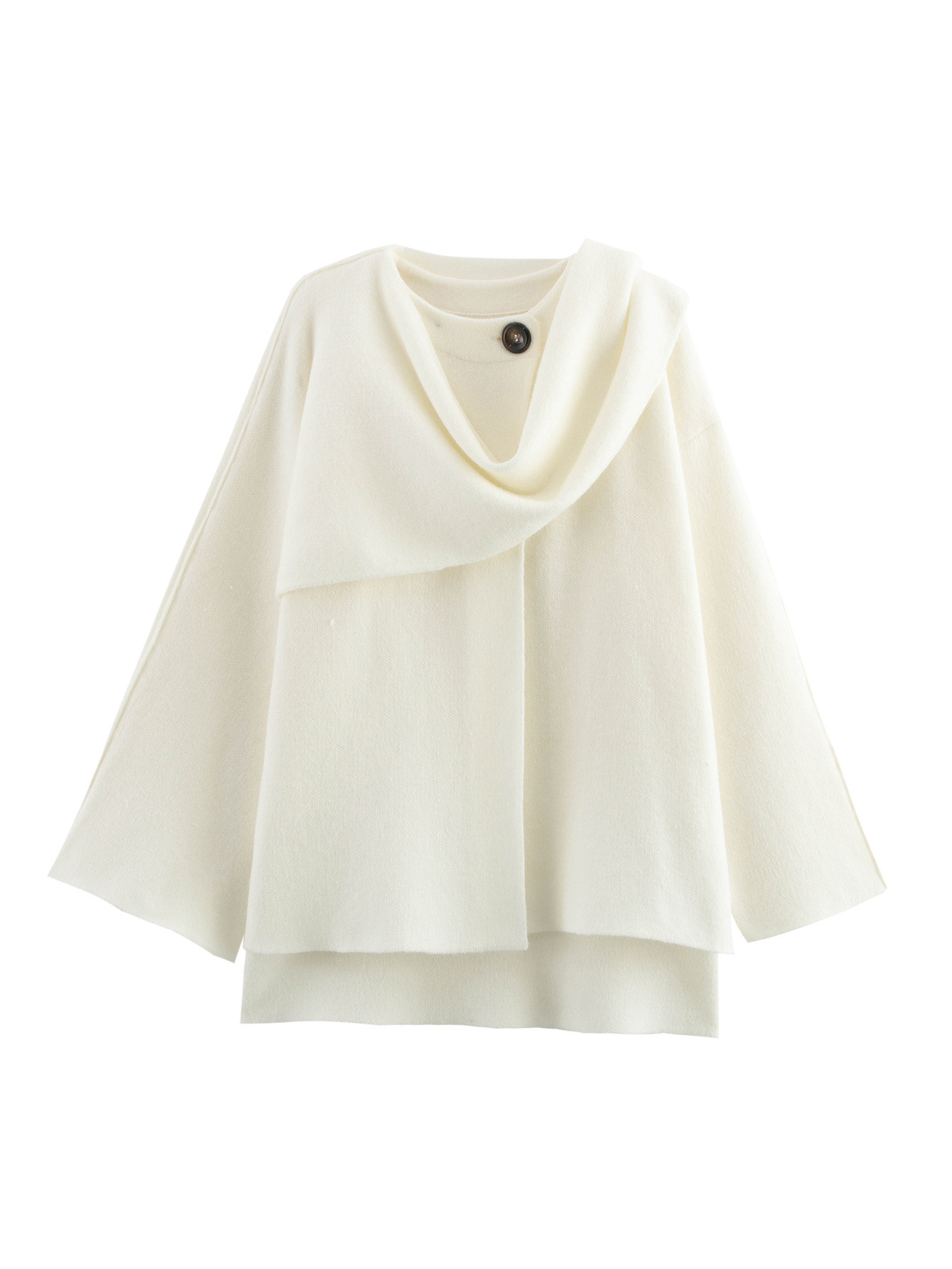 Scarf-style knitted short coat