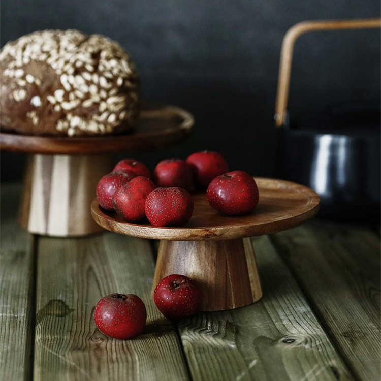 Wooden tray for tall cake stand