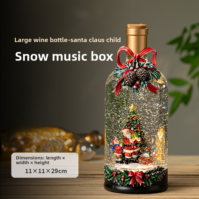 Christmas message in a bottle ornaments, Santa Claus wine bottle