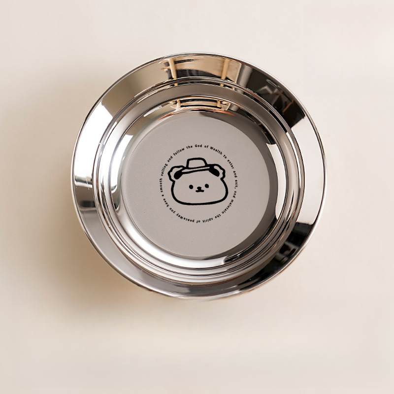 304 stainless steel disc, cute cartoon dinner plate, fruit plate, baby food supplement plate