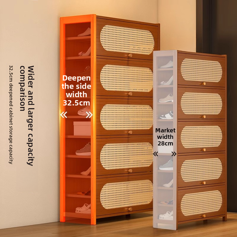 Household wooden shoe rack storage cabinet