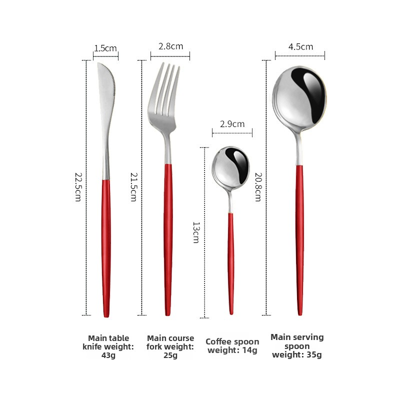 Stainless steel tableware knife, fork and spoon Portuguese set tableware