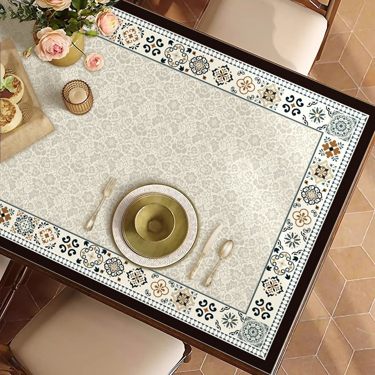 Dining table mat and tablecloth: waterproof, oil-proof, heat-resistant, wash-free, coffee table surface protector